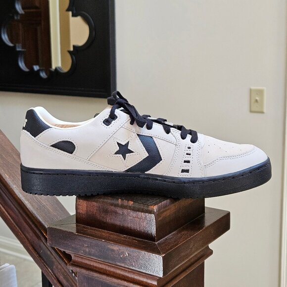 NWOT Converse Men's AS-1 Pro Leather/Suede Sneakers, White/Black, Sz 12 - Picture 8 of 16